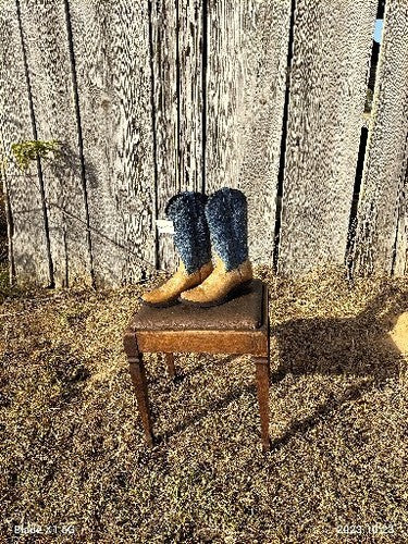 BRAND NEW Masterson Boot Co. Blue  & Tan Cowboy Boots Style RB07441 Women's 8.5