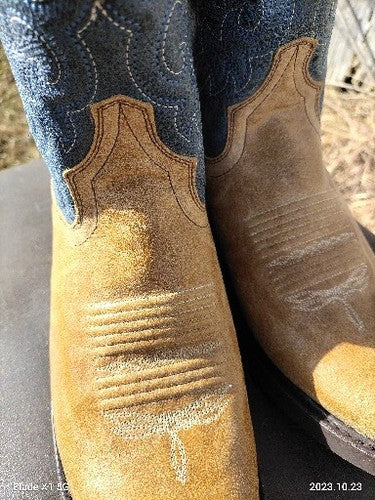 BRAND NEW Masterson Boot Co. Blue  & Tan Cowboy Boots Style RB07441 Women's 8.5