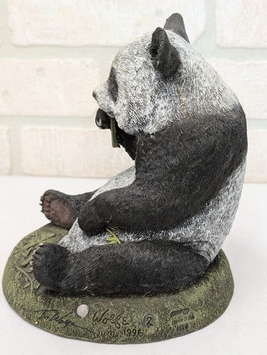 Vintage Tim Wolfe Signed #2 Su-Lin Panda Bear Sculpture Figurine 1996 Retired