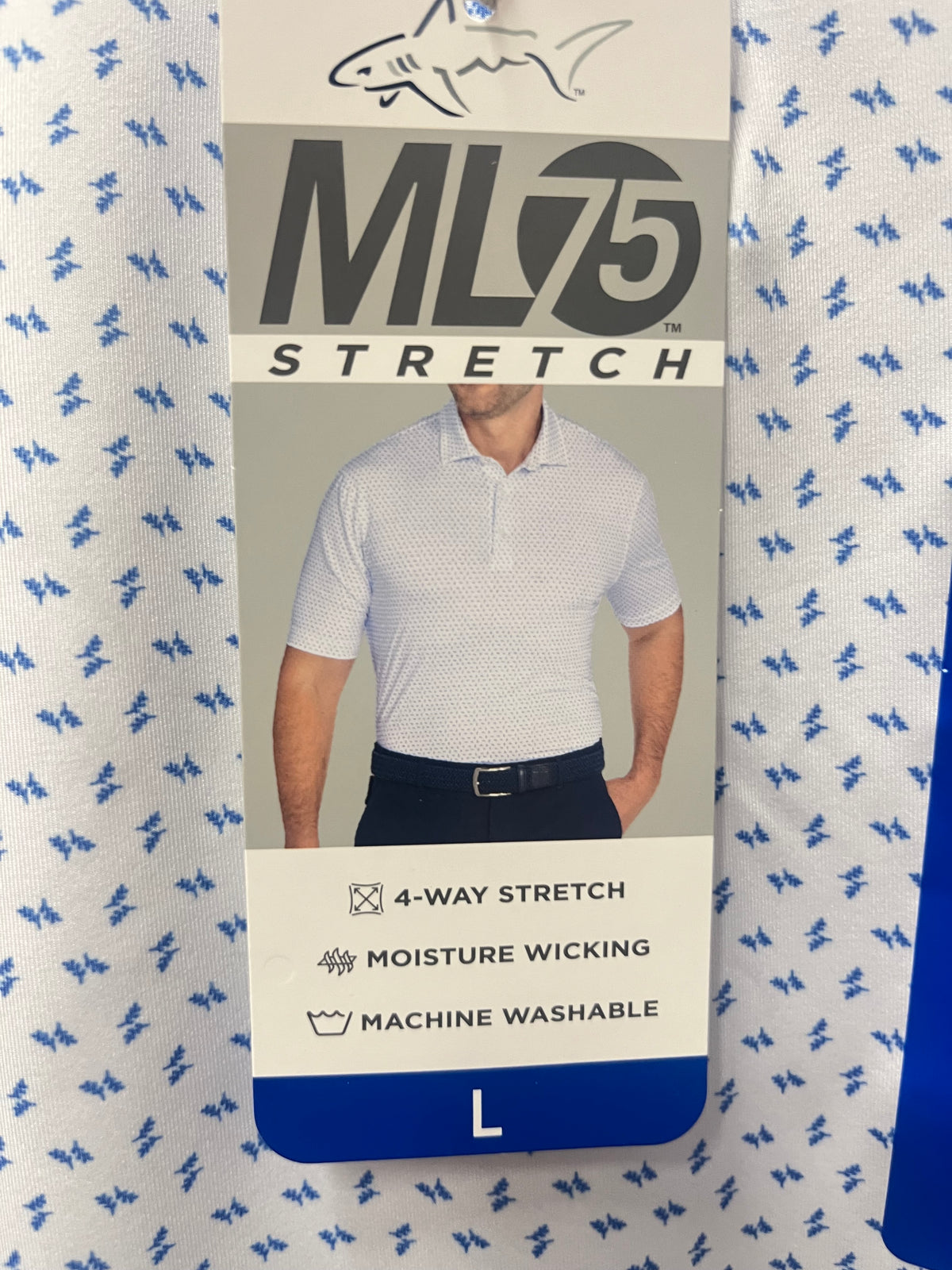 Greg Norman men’s golf polo Sz L stretch ML 75