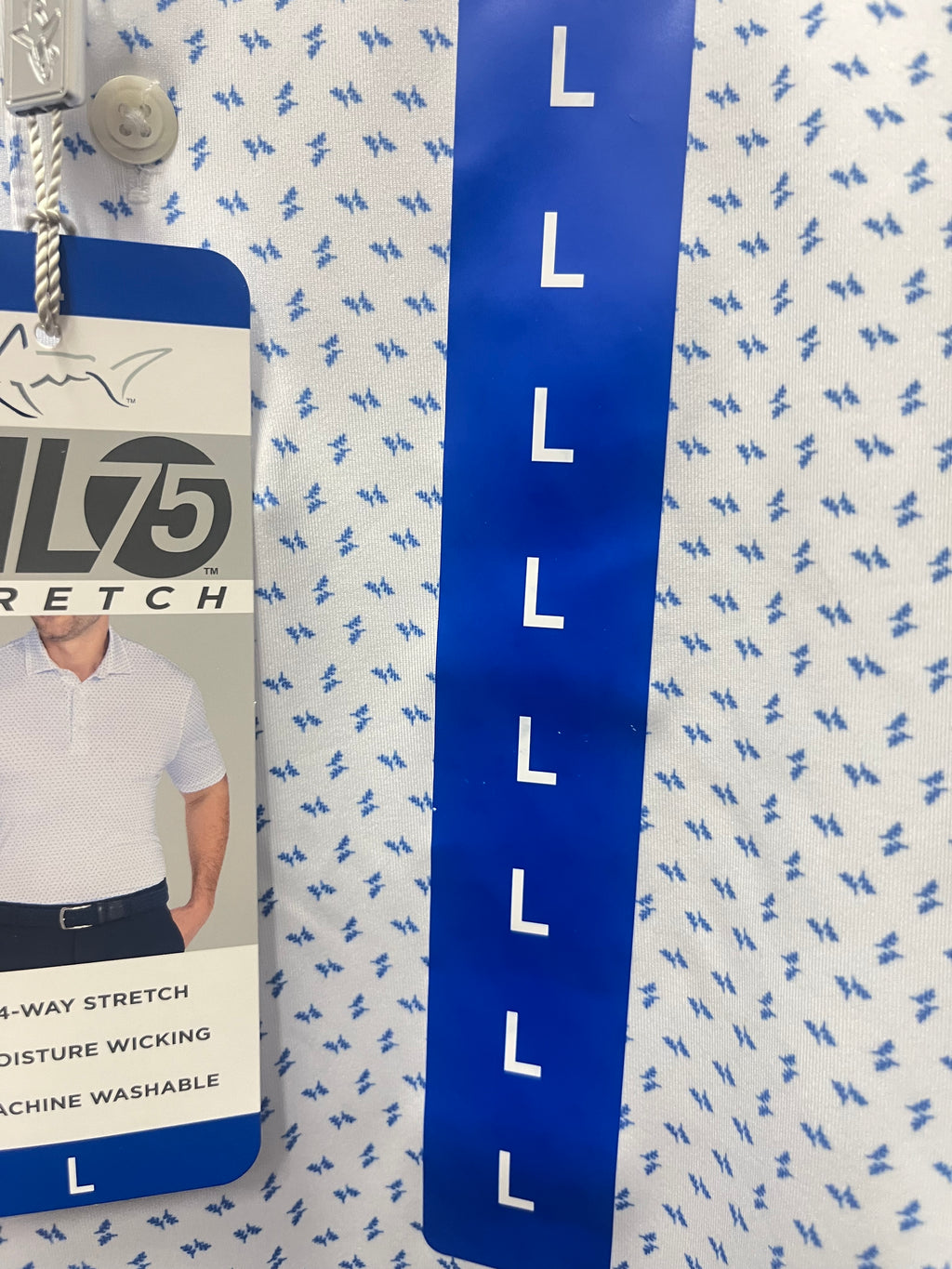 Greg Norman men’s golf polo Sz L stretch ML 75