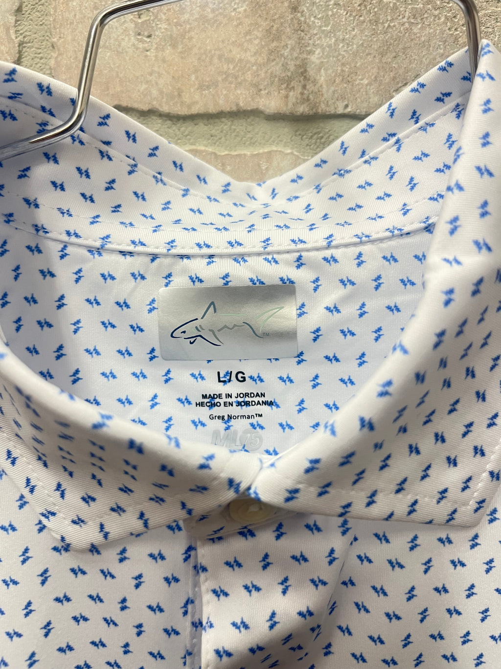 Greg Norman men’s golf polo Sz L stretch ML 75